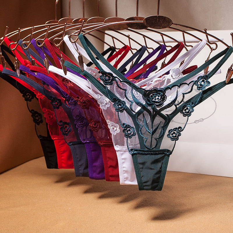 High-Cut Lace Thong — detail