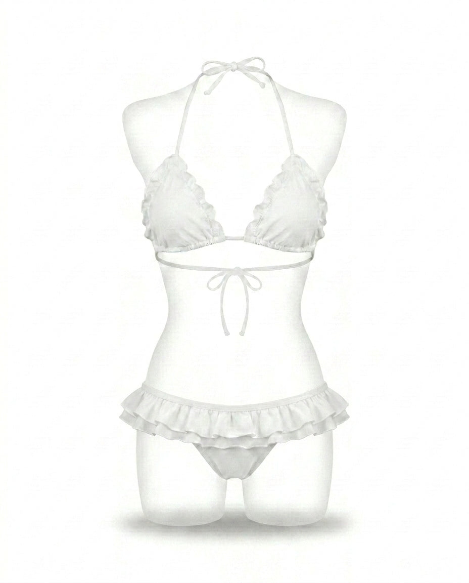 Lace-Up Two-Piece Bikini Set