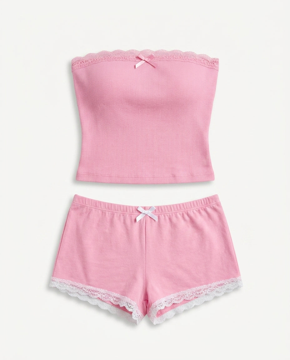 Lace-Trim Vintage Set