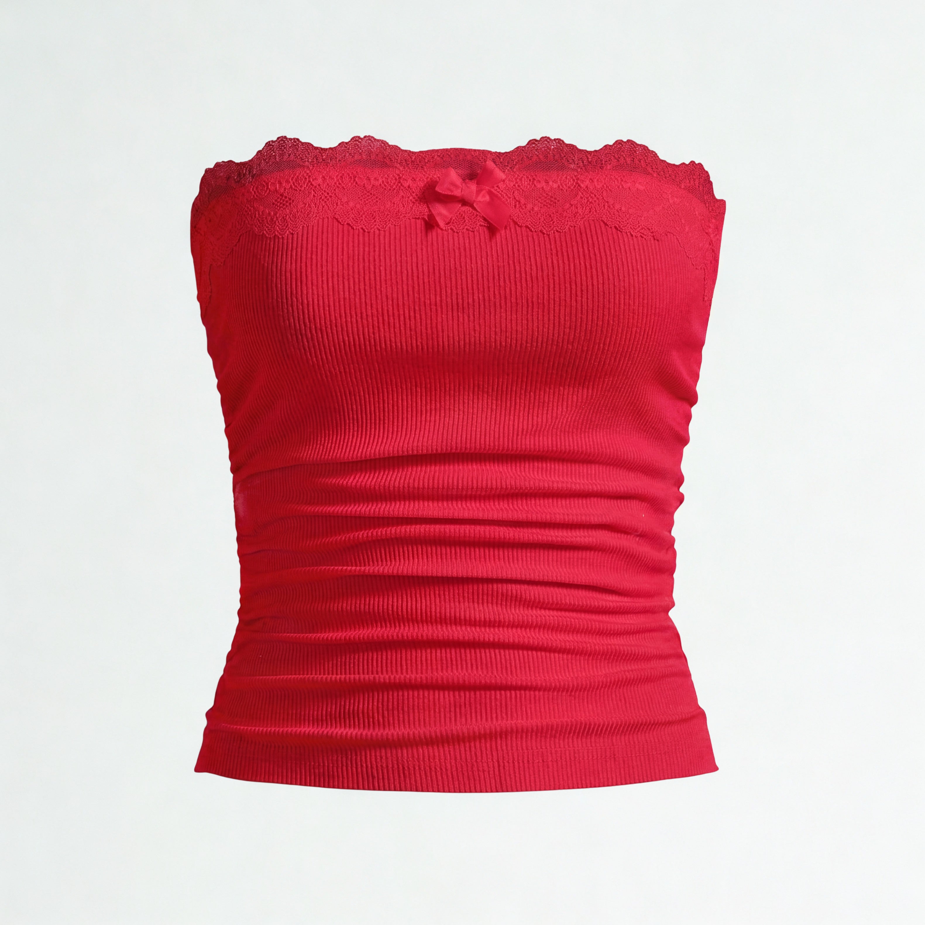 Lace-Trim Vintage Tubetop & Short